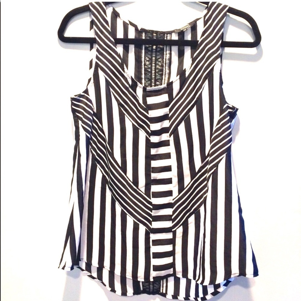 XOXO Striped Lace Tank Top Blouse M​